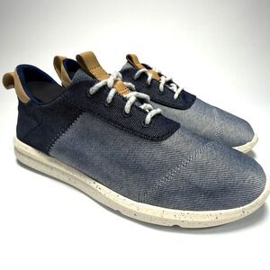 TOMS‎ Navy Chambray Sneakers Womens 8 Lace Up Casual Speckled Sole Shoes